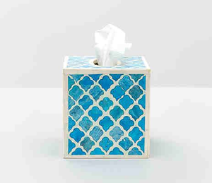 Boîte à mouchoirs carrée faite à la main avec incrustation d'os de haute qualité, dernier motif de vaisselle par Perfect Enterprises - Product Image 1