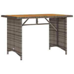 Table de Patio en Rotin Poly Gris avec Dessus en Bois 43.3 \ "x26.8 \" x27.6 \ "Tables d'Extérieur - Product Image 2