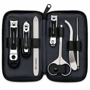 Professional Stainless Steel 6 Piece Manicure Grooming Kit with Luxury Storage <b>Case</b> - Product Image 6