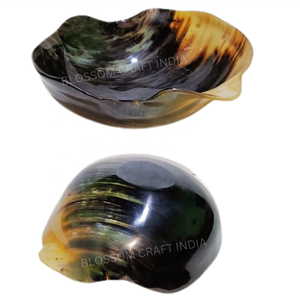 Grand bol à fruits élégant de style américain, écologique, artisanal, inspiré de la corne de bœuf naturelle, plat de service animalier, technique polie - Product Image 3