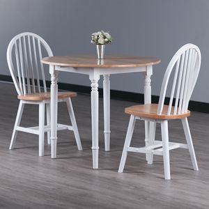Sorella 3 pezzi tavolo da pranzo a goccia con Windsor sedie schema di colore bianco naturale per l'ambiente perfetto sala da pranzo - Product Image 3