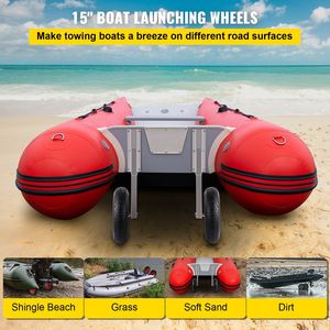 15 \ "in acciaio inox gommone lancio ruote Dolly 4 pz a sgancio rapido perni 600 LBS capacità di carico parti accessori - Product Image 2