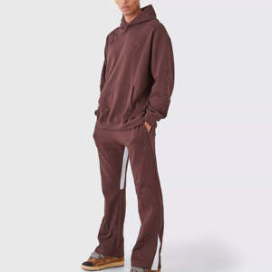 High Quality Oversized Pullover Casual distress Embroidery <b>Tracksuit</b> Applique Embroidery Premium Quality <b>Plain</b> <b>Tracksuit</b> for Men - Product Image 6