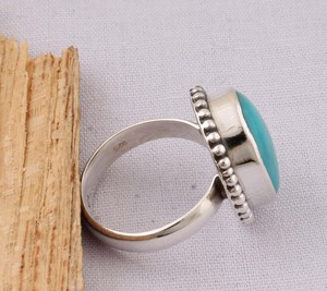 Shree Jaipur <b>Silver</b> Handcrafted 925 Sterling <b>Silver</b> Amethyst Classic Bezel Setting Oval Gemstone Beaded Border <b>Statement</b> <b>Ring</b> - Product Image 3