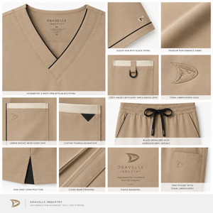 Tenue d'infirmière OEM extensible 4 directions avec logo personnalisé, uniforme d'hôpital élégant pour femmes - Product Image 6