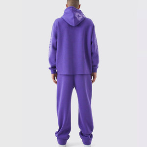 ชุดวอร์มผ้าฝ้าย/โพลีเอสเตอร์สำหรับผู้ชาย, ชุดวอร์มผ้าคอตตอนเนื้อนุ่มพิมพ์ลายซ้อนกันระบายอากาศไซส์ใหญ่ - Product Image 2