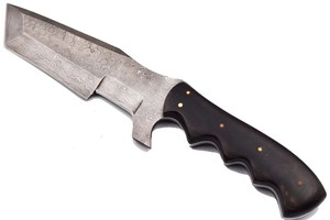 Cuchillo Zombie de Acero de Damasco con Mango de Madera, Hoja de Punta Caída y Borde Recto de 0.6 mm de Grosor - Product Image 2