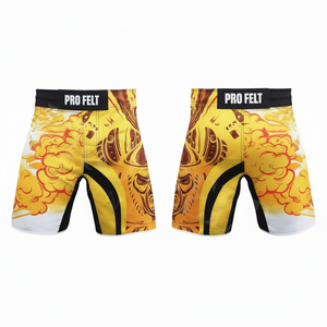 กางเกงขาสั้น MMA คุณภาพพรีเมียมสำหรับผู้ชาย สำหรับฝึกซ้อมและต่อสู้ แห้งเร็ว ระบายอากาศได้ดี รับสกรีนโลโก้ ออกแบบเพื่อประสิทธิภาพในการเล่นกีฬา - Product Image 4