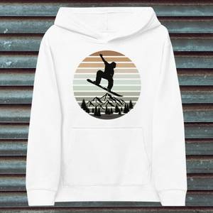 Sudadera con Capucha Azul Marino para Hombre con Estampado de Atardecer de Snowboardistas, Corte Regular, Algodón French Terry, Ropa Casual de Invierno - Product Image 6