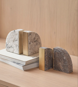 Sujetalibros Decorativos de Piedra Travertino Natural con Forma de Flecha, Juego de Soportes para Libros para Estantería, Oficina, Sala de Estar, Mesa, Decoración del Hogar - Product Image 6