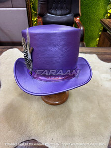 Handmade Purple Cowboy <b>Hat</b> Feather Decoration Western <b>Steampunk</b> Gothic Festival Party Casual Character Fashion <b>Hat</b> Men Women - Product Image 5