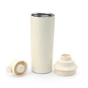 Bouteille isotherme en acier inoxydable à double paroi de 500 ml avec double ouverture, maintien thermique de 12 à 24 heures, design minimaliste pour - Product Image 5