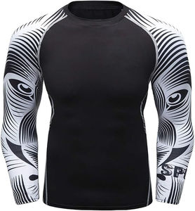 Chemise de compression à manches longues pour homme, coupe ajustée, haute performance, entraînement en salle de sport, fitness, athlétique, séchage rapide, respirante, légère - Product Image 1