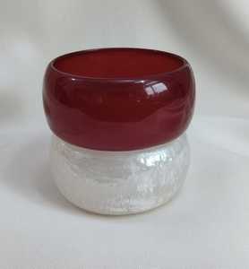 Classic <b>Red</b> Resin Bangle with Round White Base Unisex Fashion <b>Bracelet</b> - Product Image 1
