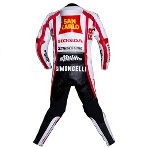 Traje de Carreras Simoncelli MotoCP Zonda 1 Pieza de Cuero Vacuno/Canguro para Moto/Traje de Pista/Conducción con Armadura Nivel 2 para Motociclistas - Product Image 2