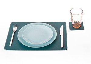 Napperons de table en cuir imperméables, sets de table en cuir véritable, vente en gros, résistants à la chaleur, de luxe, pour restaurants, LPM-0003D - Product Image 4