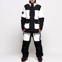 Combinaison de ski unisexe pour adultes personnalisée, imperméable, respirante, avec fermeture éclair, capuche, isolation en polaire, combinaison une pièce pour le snowboard