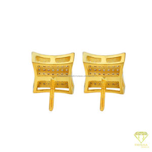 Timeless <b>Square</b> Lab Grown <b>Diamond</b> Stud <b>Earrings</b> 925 Sterling Silver Elegant Premium Fashion Jewelry - Product Image 4