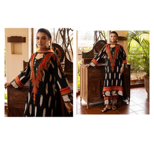 Robes Salwar Kameez 3 pièces Ssumaira Present Charizma Print pour les fêtes, sans plis, séchage rapide, collection toutes saisons, vente en gros - Product Image 5
