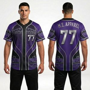 Maillots de baseball sublimés à motif abstrait Blue Tech Matrix, coupe ajustée, respirants, anti-plis, pour club - Product Image 3