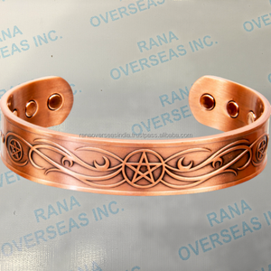 Bracelet Pentagramme Moderne en Cuivre Pur à Thérapie Magnétique, Double Rangée d'Aimants à Haute Intensité Gaussienne pour Équilibre Énergétique Optimal, Soulagement de l'Inflammation et Bien-être - Product Image 2