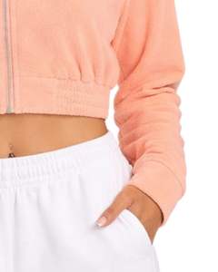 Veste polaire courte zippée personnalisée pour femme, légère, sportive, décontractée, chaude pour l'hiver, avec logo personnalisé, fournisseur OEM - Product Image 6