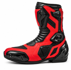 Bottes de course en cuir pour moto, taille adulte unisexe, chaussures de protection professionnelles pour motocross, bottes de course en cuir à coque rigide - Product Image 3