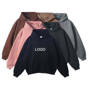 เสื้อฮู้ดดี้แฟชั่นแบบหนา สีพื้น ไซส์ใหญ่ สไตล์ฮิปฮอป สำหรับฤดูหนาว รับผลิตตามสั่งขายส่ง แบบสวมใส่สบาย ดีไซน์เรียบง่าย - Product Image 1
