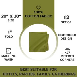 Servilleta de tela con dobladillo picot generoso de 20x20 pulgadas, esquina biselada, para uso diario, calidad premium, alto GSM y buena absorción - Product Image 5