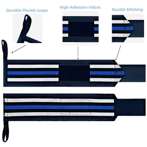 Muñequeras de entrenamiento para gimnasio, venta al por mayor, muñequeras de entrenamiento Crossfit con bucle para el pulgar, muñequeras de Fitness para ejercicios de levantamiento de pesas - Product Image 3