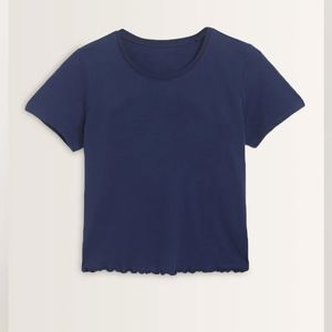 <b>Women's</b> Trendy Low Price 100% Cotton Breathable Spring Summer Wear Short Sleeve Crop <b>Top</b> With Pockets Loose Fit Casual T-Shirt - Product Image 1
