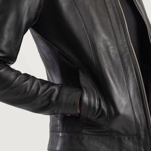 Vestes en cuir véritable pour femmes, col classique noir, haute qualité, style motard et bomber, vente en gros, personnalisables (logo, couleurs, OEM) - Collection 2026 - Product Image 3