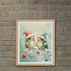 Decoraciones Navideñas de Pared de Madera Estilo Art Deco, Impresiones de Arte Texturizadas Enmarcadas, Diseño de Paisaje Rural, Florero de Pared - Product Image 1