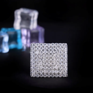 925 Sterling <b>Silver</b> Moissanite Diamond Iced Out Square <b>Ring</b> <b>Mens</b> Hip Hop Luxury Statement Wedding Jewelry Sparkling Fashion <b>Ring</b> - Product Image 1