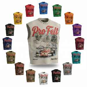 Débardeur sans manches personnalisé avec logo brodé, style unique, impression personnalisée, décontracté, été, coton, streetwear, t-shirts pour hommes - Product Image 1