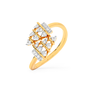 Bague en cascade géométrique en diamant cultivé en laboratoire - Product Image 2
