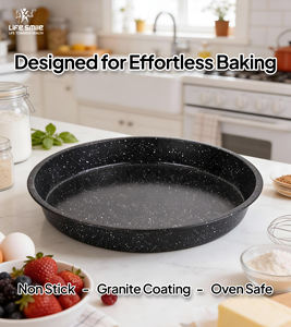 Moule à gâteau rond en acier au carbone de qualité supérieure avec revêtement antiadhésif multi-couches en granit, compatible four et distribution uniforme de la chaleur - Product Image 3