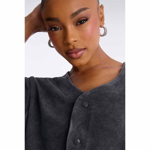 <b>Women</b> 2 Piece Shorts <b>Set</b> Cotton Washed Button Front Loose Fit Casual Solid Color Half Sleeve Top and Shorts Spring Summer - Product Image 6