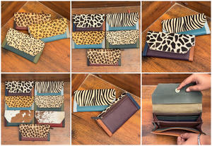 กระเป๋าสตางค์หนังวัวรีไซเคิลสำหรับผู้หญิงกระเป๋าคลัทช์หนังหลากสีดีไซน์หรูหรา - Product Image 3