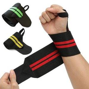 GLOWISH Bande de maintien pour poignet réglable avec fermeture auto-agrippante pour la musculation et l'entraînement en force, unisexe, noir et rouge - Product Image 2