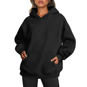 Sudadera con Capucha Extra Grande Personalizada para Mujer, Color Sólido, Felpa de Algodón Grueso, Transpirable - Product Image 1