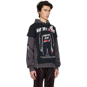 OEM <b>Men's</b> Stylish Streetwear Regular Fit Vintage <b>Pullover</b> Hoodie Ripped Distressed Frayed Printed Rhinestone Eco-Friendly Fleece - Product Image 2