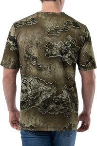 Camisa de Caza de Manga Corta Unisex, Camuflaje, Transpirable, Antibacteriana, de Secado Rápido, Mezcla de Algodón, con Logotipo Frontal, para Verano - Product Image 3