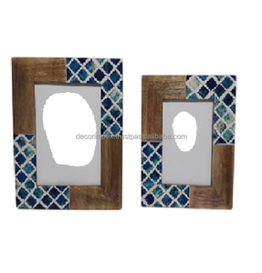 Cadre photo, cadre photo en bois coulé avec miroir, décor à la maison, cadre photo en bois - Product Image 1