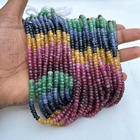 5mm naturel Multi précieux saphir émeraude rubis à facettes Rondelle perles de pierres précieuses pour la fabrication de bijoux à bricoler soi-même articles en vrac en gros