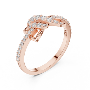 Anillo de Compromiso y Boda con Diamante Certificado IGI, Corte Radiante, Chapado en Oro Rosa y Rodio, con Nudo de Amor Infinito - Product Image 2