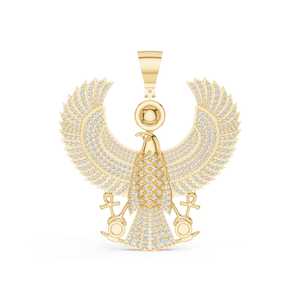 Collar con Colgante de Águila de Oro Rosa de Lujo Aurum Diam, con Moissanita y Micro Pavé, Plata 925, Joyería Hip Hop, Estilo Egipcio Antiguo - Product Image 2
