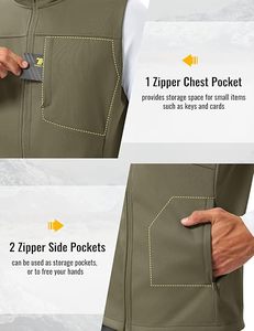 Chaleco de Golf Clásico para Hombre, Corte Regular, Chaqueta sin Mangas de Softshell, Chaleco Deportivo Tradicional de Alto Rendimiento - Product Image 4