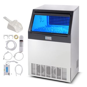 Macchina per il ghiaccio commerciale da cucina a armadio, produzione 265 libbre/24H, 126 cubetti di ghiaccio in 12-15 minuti, capacità 88 libbre - Product Image 1