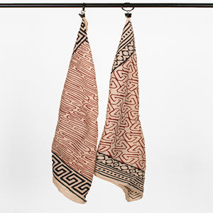 Ensemble de 2 bandanas en coton imprimés à la main, style Bagru indien, bohème, écologique, respirant, utilisable en toutes saisons, pour la tête et le cou - Product Image 3